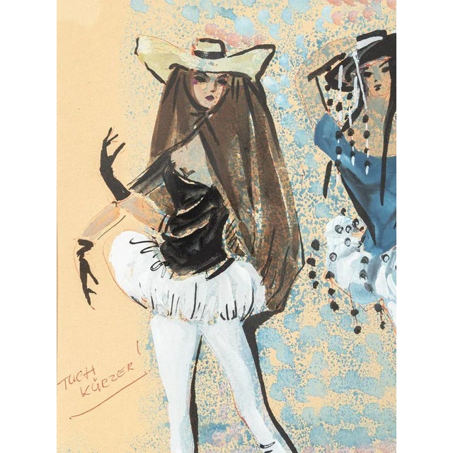 Figurine, State Opera Munich, Gouache on Paper, Framed For Sale - Image 6 of 12