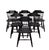 Vintage Windsor Style Spindle-Back Dining Chairs in Black Oak, 1960, Set of 6 For Sale - Image 6 of 12