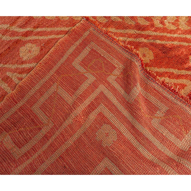 Orange Antique Turkish Oushak Rug For Sale - Image 8 of 8