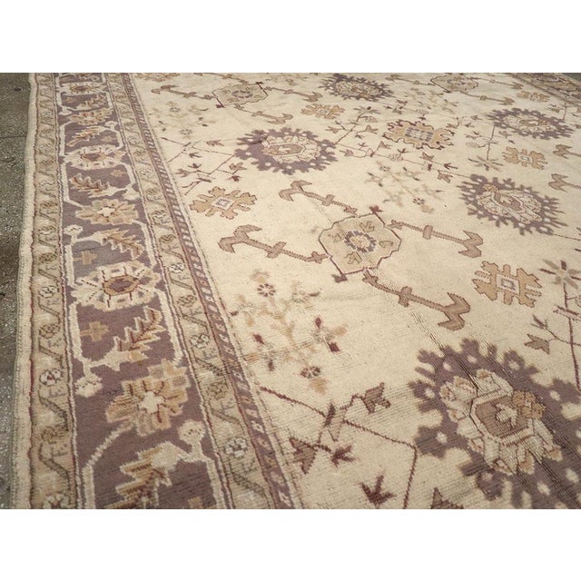 1930s Galerie Shabab Collection Early 20th Century Turkish Oushak Rug For Sale - Image 5 of 10