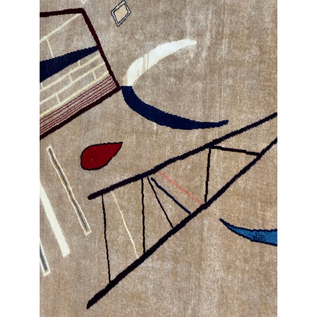 French Mid 20th Century Artistic Wool Rug Design After Kandinsky 6’7" X 9’11" For Sale In New York - Image 6 of 11