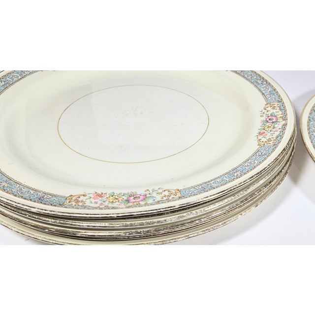Blue French Country Dinner Plates- Set of Six For Sale - Image 8 of 12