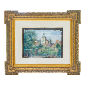 Late 20th Century H. Claude Pissarro - Le Manoir De Lecy, Pastel