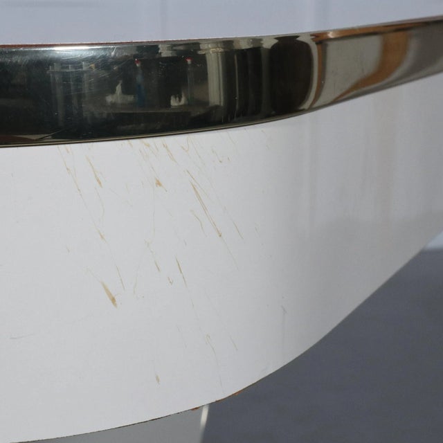 Sculptural Laminate and Brass Side Tables After Karl Springer - a Pair For Sale - Image 9 of 12