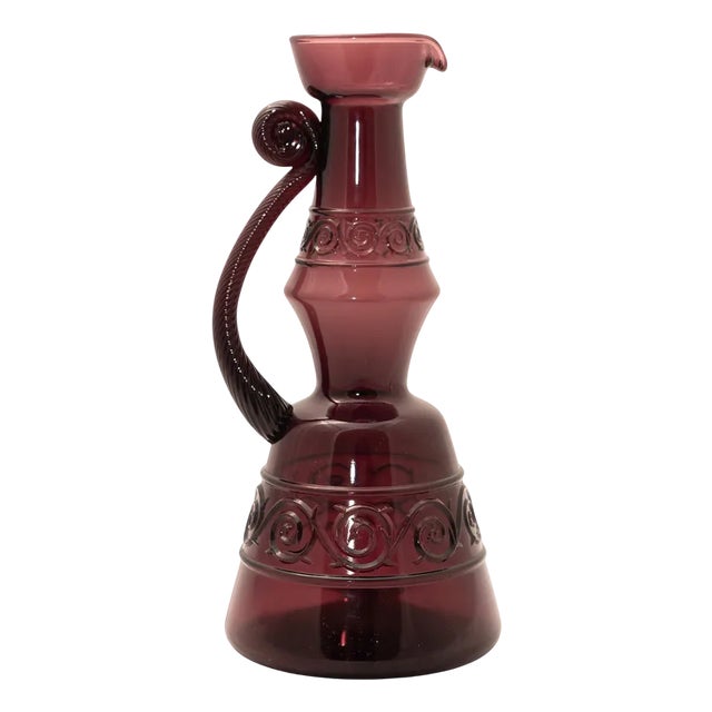 Purple Glass Bottle, 1960s For Sale