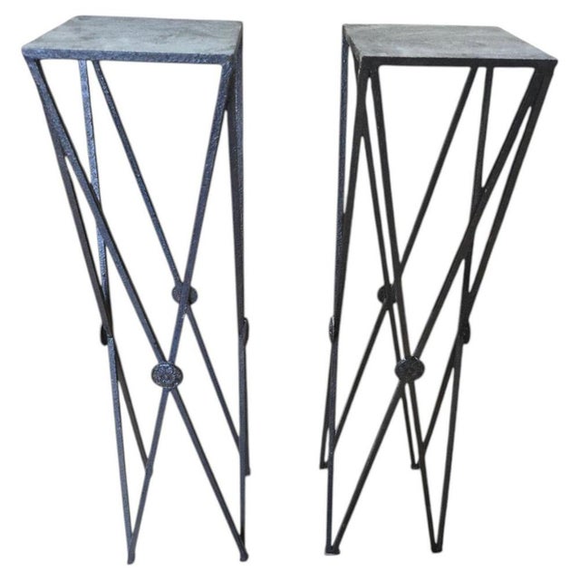 Classical Wrought Iron Pedestals, 1950s, Set of 2 For Sale - Image 12 of 12