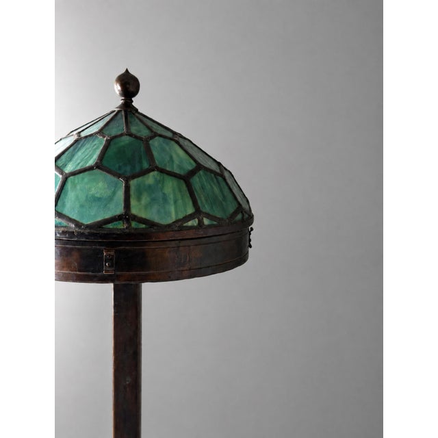 Swedish Art Nouveau Copper and Wrought Iron Table Lamp, 1890s For Sale - Image 6 of 11