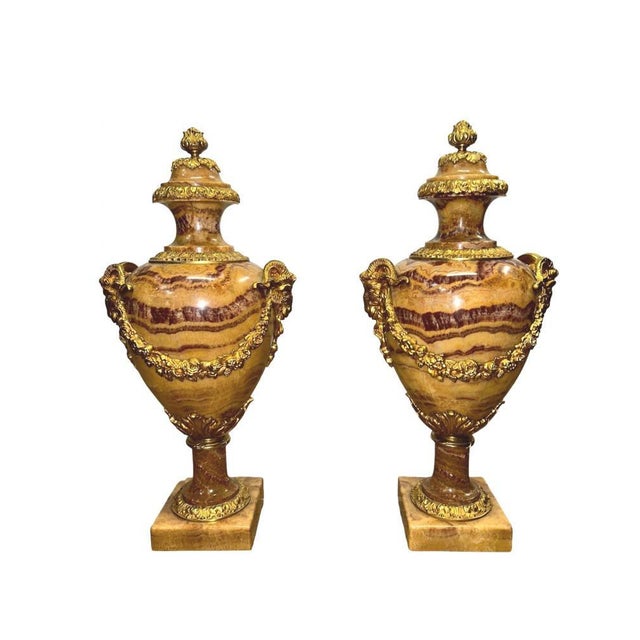 French Empire Marble Urns, 1890s, Set of 2 For Sale - Image 13 of 13