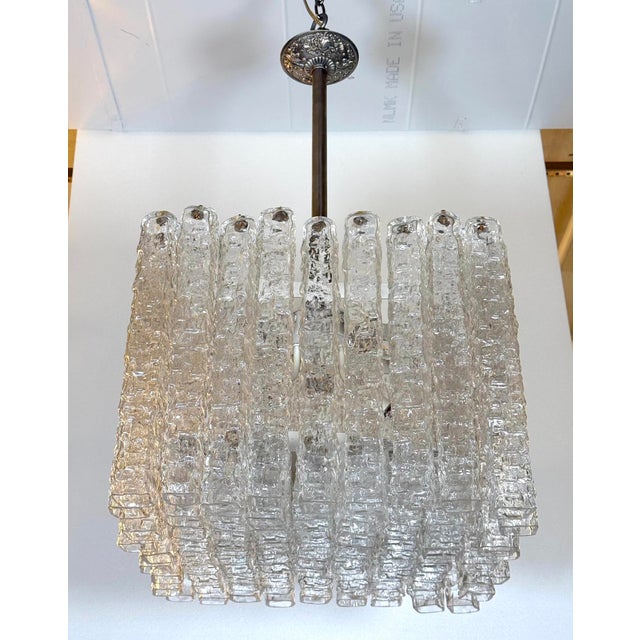 Mid 20th Century Handmade Hand Blown Glass Italian Square Pendant Light For Sale In New York - Image 6 of 11