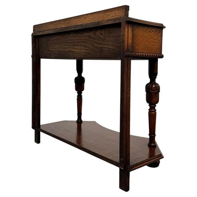 Wood 20th Century Jacobean Revival English Oak Side Table For Sale - Image 7 of 12