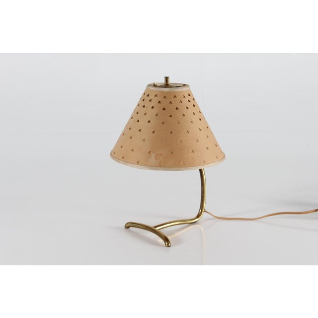 Small Vintage Table Lamp in Brass with Punched-Paper Shade by Hans Bergström, Denmark, 1940s For Sale - Image 13 of 13