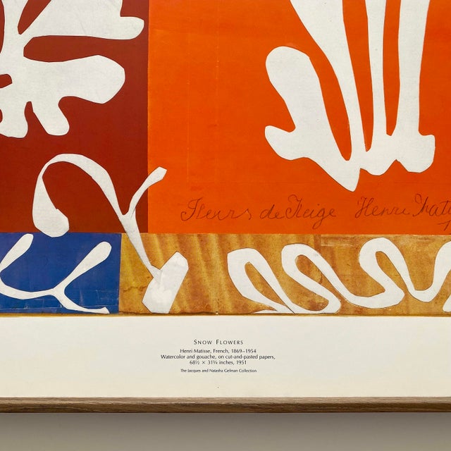 Henri Matisse Vintage 1989 Modernist Lithograph Print Framed Museum Poster " Snow Flowers " 1951 For Sale - Image 11 of 18