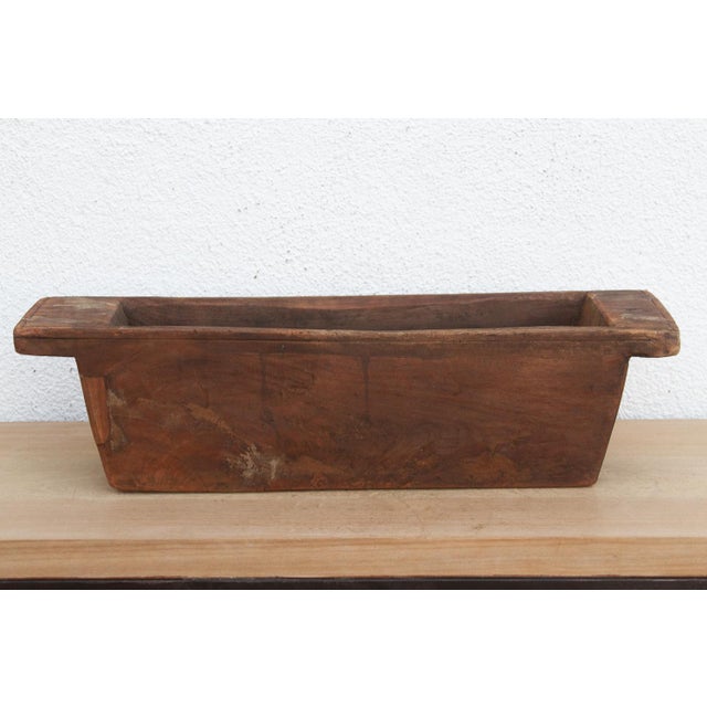 Rustic Farmhouse Handcarved Trough Planter For Sale In Los Angeles - Image 6 of 7