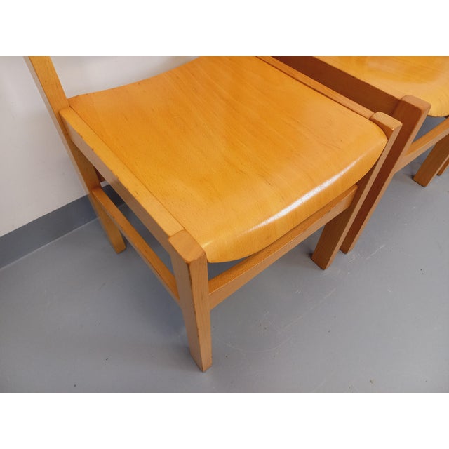 1980s Minimalist Beechwood Chairs, 1980s, Set of 4 For Sale - Image 5 of 18
