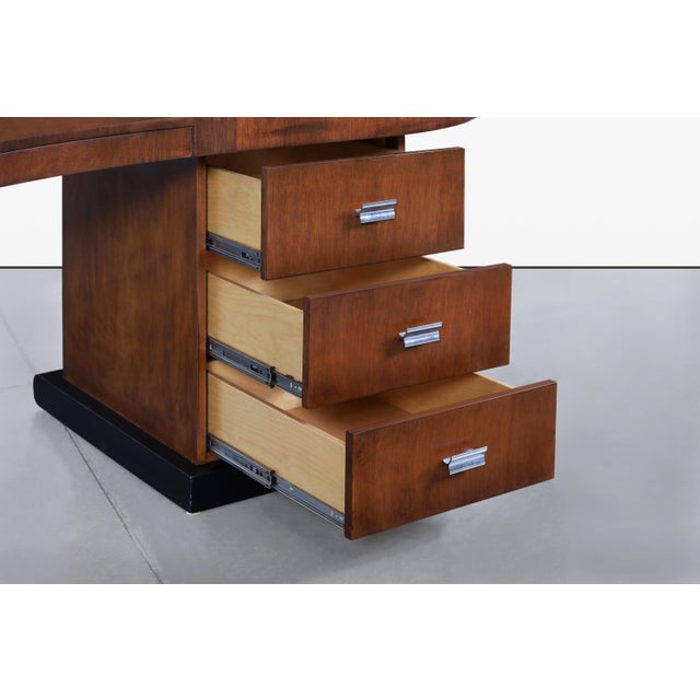 Wood Mid-Century Modern Sculptural Biomorphic Walnut Executive Desk For Sale - Image 7 of 14