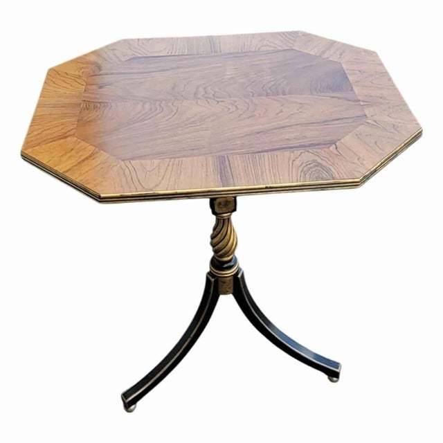 EJ Victor Custom Ordered Pair of Elegant Ej Victor Rosewood Side Tables With Original Ej Victor Hang Tag For Sale - Image 4 of 10