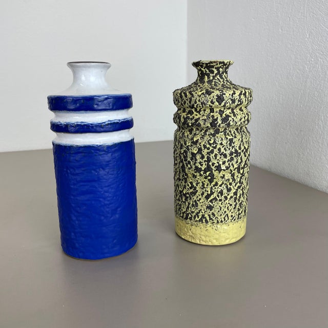 Ceramic pottery vase set of 2 origin: germany, gdr producer: veb haldensleben, germany gdr decade: 1970s this original...