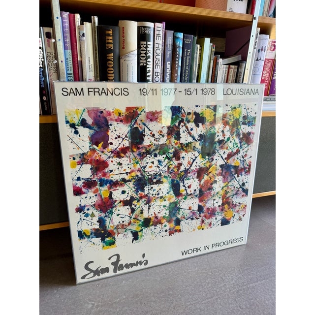 Mid-Century Modern Sam Francis 1977 Louisiana Museum Exhibition Poster Custom Acrylic Box Frame Jerry Solomon Munn Denmark For Sale - Image 3 of 18