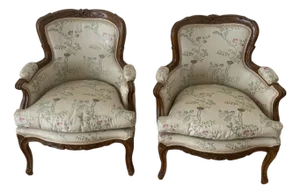 Early 20th Century Pair of French Bergere Children’s Chairs