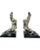 Silver Pair Art Deco Sea Lion Bookends French Silverplate Alabaster For Sale - Image 8 of 12