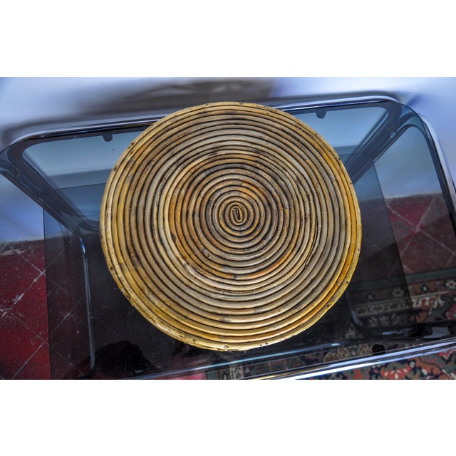 Gold Rattan and Brass Centerpiece, Italy, 1970s For Sale - Image 8 of 9
