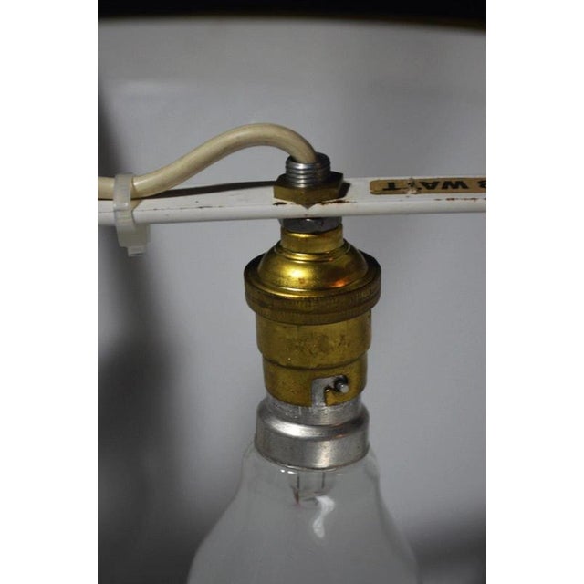 Large Mid-Century Four-Light Opaline and Polished Brass Bowl Chandelier, 1960s For Sale - Image 15 of 17