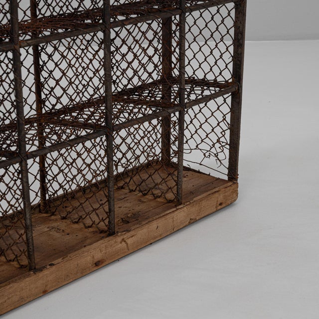 Mid 20th Century French Metal Shelf On Wooden Base For Sale - Image 14 of 18