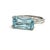 Traditional 1990s Natural Solitaire Aquamarine Ring Size 6.5 14k W Gold 2.71 Cts Certified For Sale - Image 3 of 6