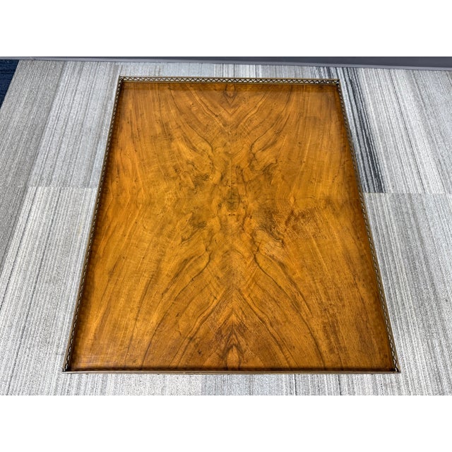 Baker Furniture French Louis XVI Style Accent Table Brass Gallery For Sale - Image 9 of 10