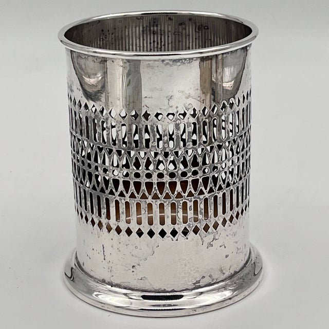 Mid 20th Century Mid-Century Sheffield Silver Co. Silverplate Pierced Wine Bottle Holder For Sale - Image 10 of 11
