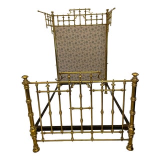 Antique Victorian Brass Double Bed, 1860 For Sale
