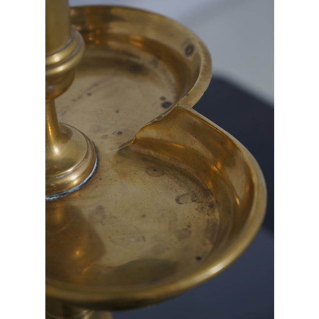 Brass 1970s Chapman Brass Table Lamp W. Tole Shade For Sale - Image 8 of 12
