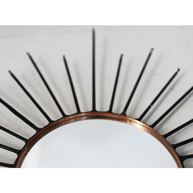 Black Mid Century Iron Starburst Mirror For Sale - Image 8 of 10