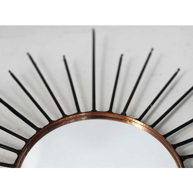 Black Starburst Iron Mirror - Convex Mirror - Vintage For Sale - Image 8 of 10