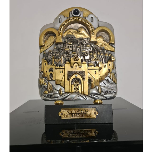 Frank Meisler, Low Relief Sculpture, 1980s, Metal & Marble For Sale - Image 9 of 17