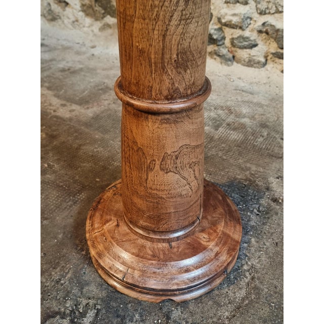 Antique French Elmwood Pedestal, 1900 For Sale - Image 5 of 13