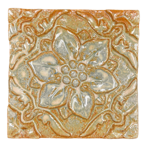 Flor De Pablo Cornsilk Glazed Decorative Ceramic Tile