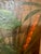 Yellow Vintage Boho Bamboo Parrot Painting, Illegible Signature, Framed 48” X 36 - Signed Unknown Artist For Sale - Image 8 of 12