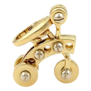 Cartier 18k Two Tone Gold Animated Tricycle Charm Pendant For Sale