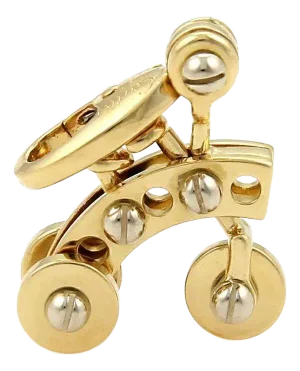 Cartier 18k Two Tone Gold Animated Tricycle Charm Pendant