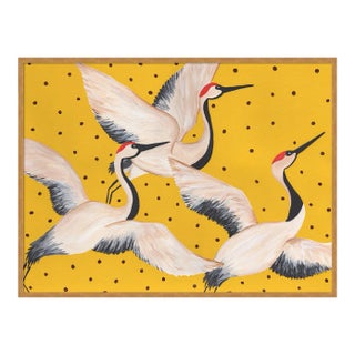 Babette Cleo & Estelle Rouleau in Yellow by Willa Heart in Gold Frame, Medium Art Print For Sale