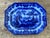 Vintage Boho Blue Willow Octagon Ceramic Platter For Sale - Image 4 of 12