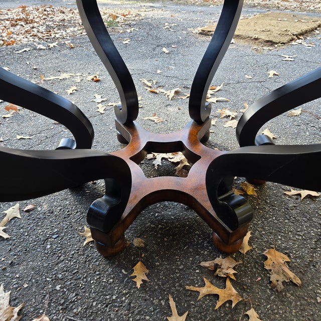 Traditional Henredon Wooden Round Dining Table For Sale - Image 6 of 10