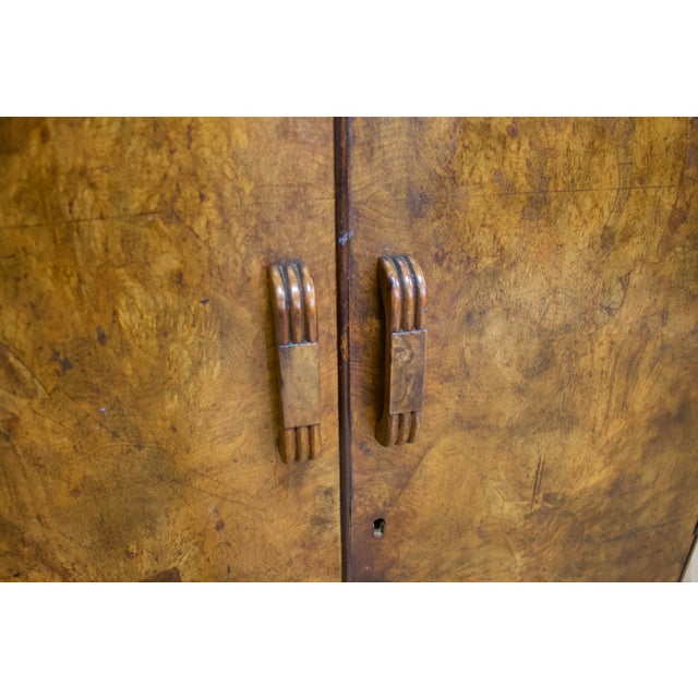 Wood Art Deco Compact Wardrobe in Walnut, 1930s For Sale - Image 7 of 12