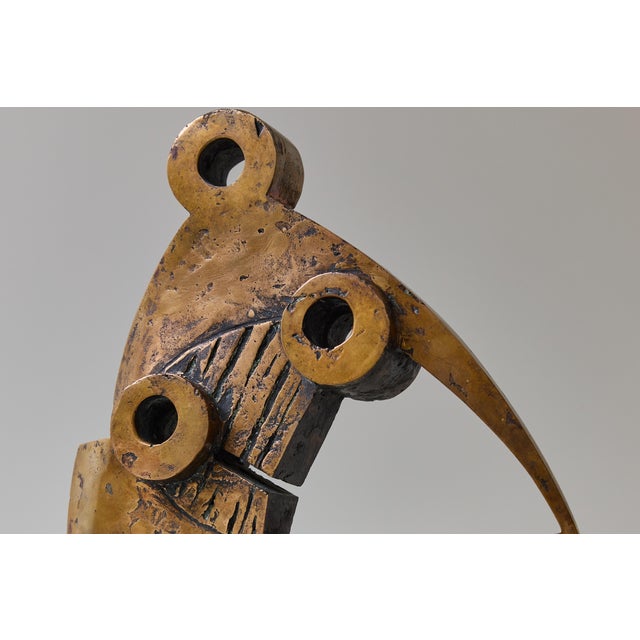 Giuseppe Pulvirenti, Abstract Sculpture, 1978, Bronze on Marble Base, in Very Good conditions. Designed 1970 to 1979 I...