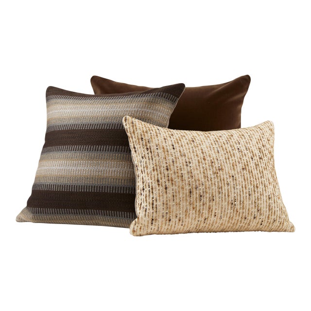Curated Modern Pillow Set- Set of 3 For Sale