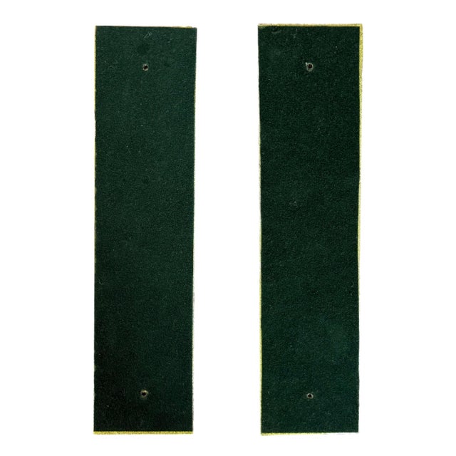 Purple Mid-20th Century Chinoiserie Verre Églomisé Reverse Painted Glass Push Plates - A Pair For Sale - Image 8 of 8
