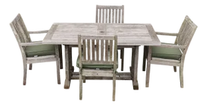 Gloster Teak Outdoor Patio Dining Table With Four Chairs