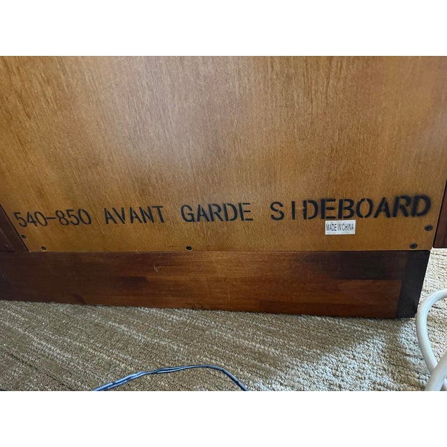 Late 20th Century Art Deco Style Sculptural Walnut Sideboard / Credenza For Sale - Image 9 of 16