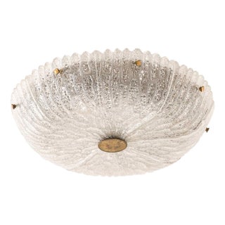 Scandinavian Modern Ceiling Lamp in Brass and Glass attributed to Carl Fagerlund, 1960s For Sale
